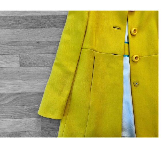 J.Crew Italian Double-Cloth Wool Ruffle Collar Coat with Thinsulate in Yellow - Picture 4 of 6